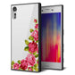 Xperia XZs 602SO SoftBank 強化ガラス＆TPUスマホケース ガラプリ【VA825 バラのフレーム(白)】