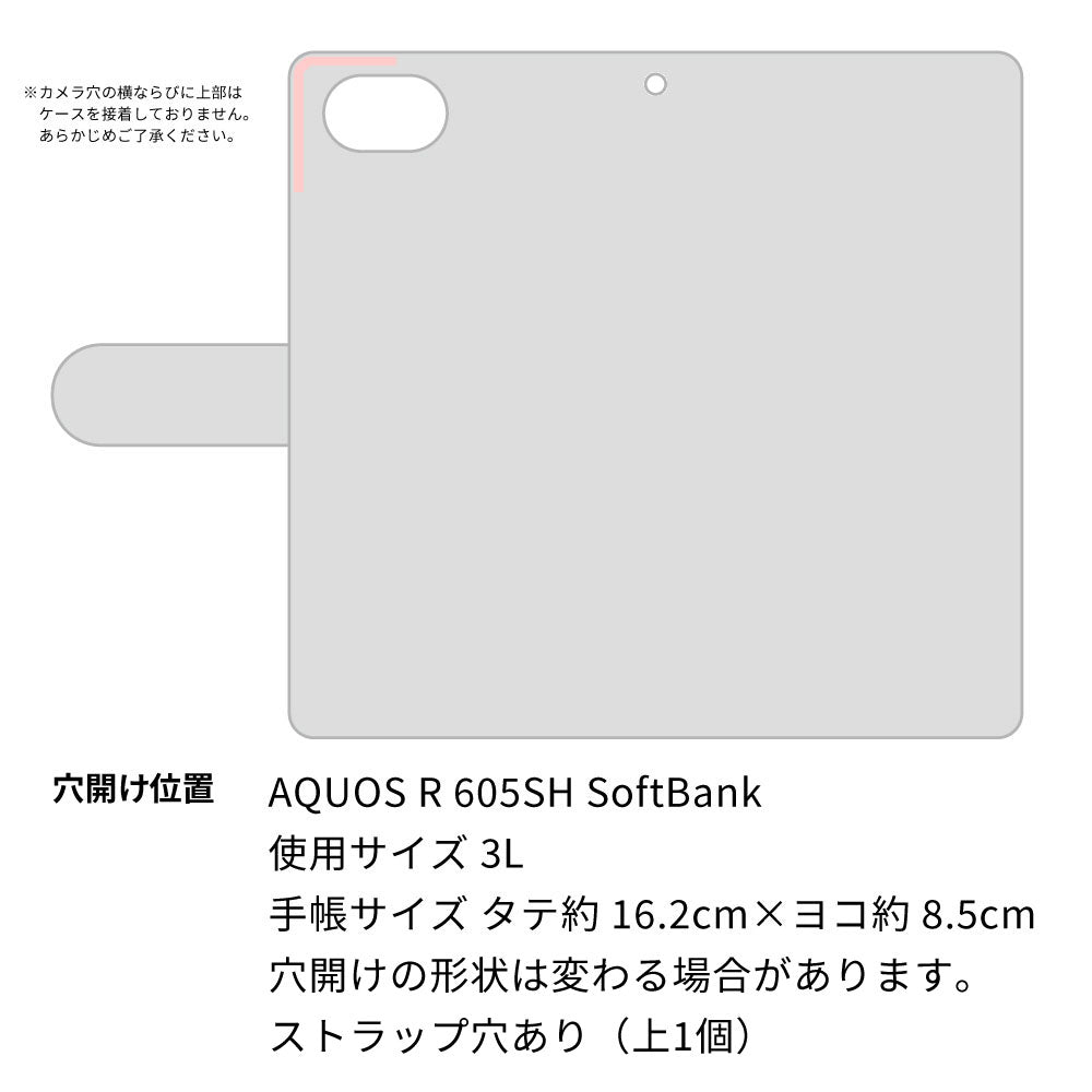 SoftBank アクオスR 605SH 高画質仕上げ プリント手帳型ケース(通常型)【SC951 ドゥ・フルール（エンジェルブルー）】