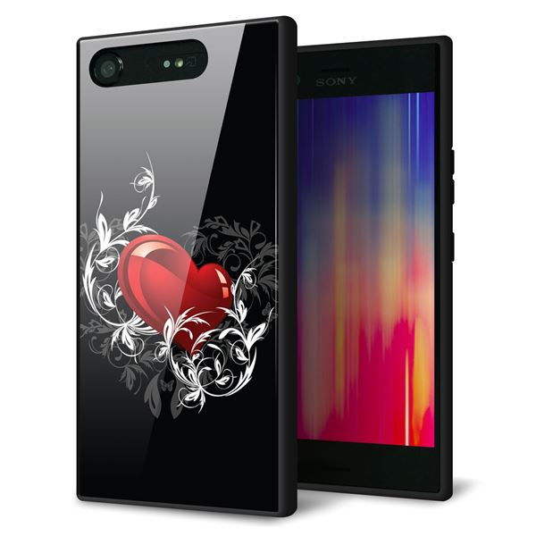SoftBank エクスペリア XZ1 701SO 強化ガラス＆TPUスマホケース ガラプリ【032 クリスタルハート】