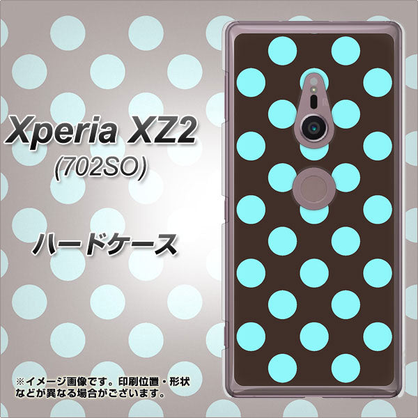 Xperia XZ2 702SO SoftBank 1352 シンプルビッグ水色茶 ハードケース 背面印刷