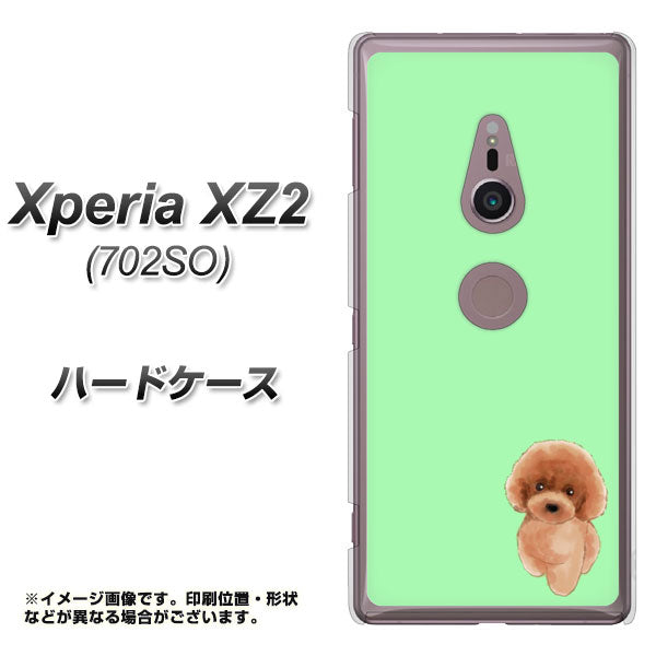 Xperia XZ2 702SO SoftBank YJ052 トイプードルレッド（ グリーン） ハードケース 背面印刷