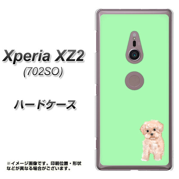 Xperia XZ2 702SO SoftBank YJ063 トイプードルアプリコット（グリーン） ハードケース 背面印刷