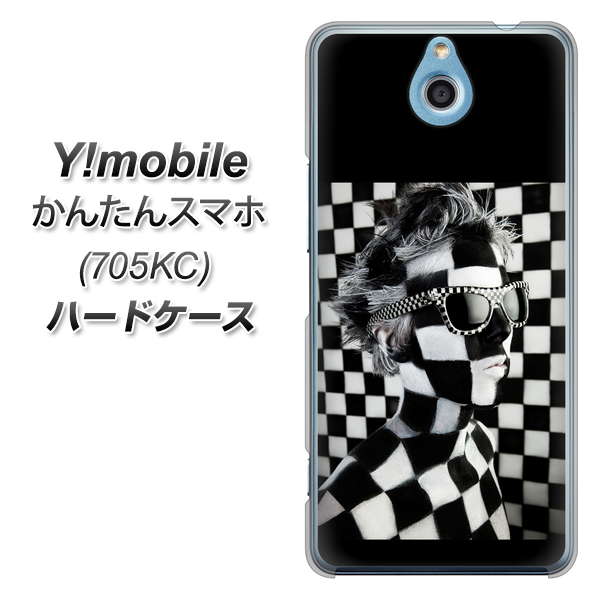 かんたんスマホ 705KC Y!mobile 357 bk&wh ハードケース 背面印刷