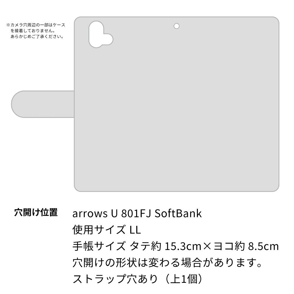 softbank arrows U 801FJ 高画質仕上げ プリント手帳型ケース(通常型)【SC919 ダメージデニム ポケット】