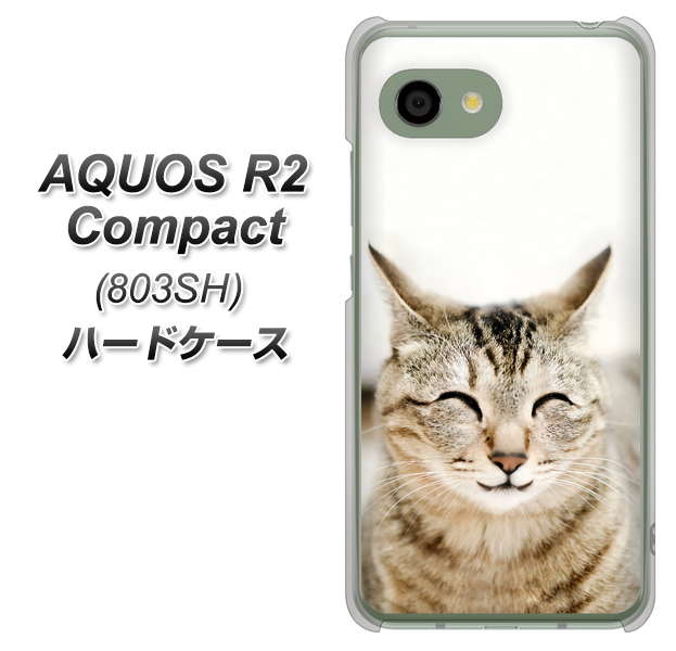 AQUOS R2 compact 803SH SoftBank VA801 笑福ねこ ハードケース 背面印刷
