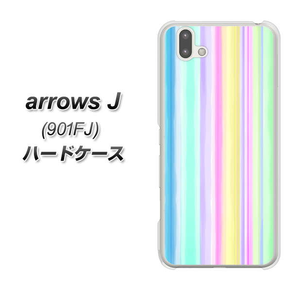 arrows J 901FJ Y!mobile YJ313 ストライプ レインボー ハードケース 背面印刷