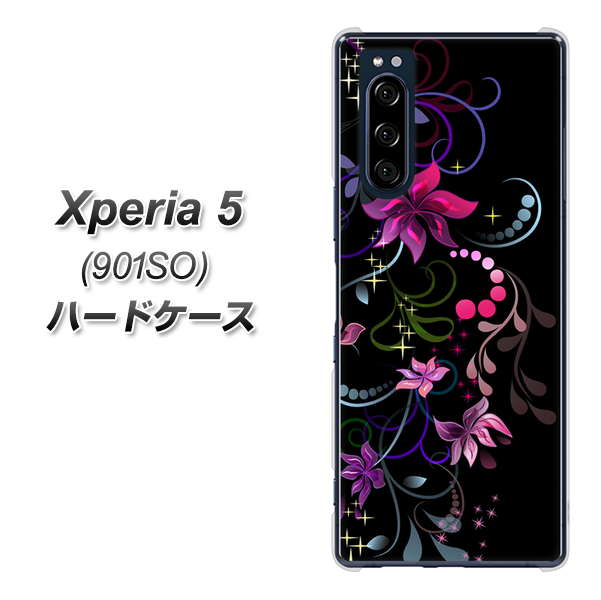 Xperia 5 901SO SoftBank 263 闇に浮かぶ華 ハードケース 背面印刷