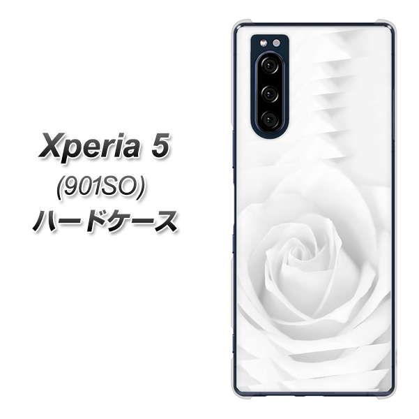 Xperia 5 901SO SoftBank 402 ホワイトＲｏｓｅ ハードケース 背面印刷