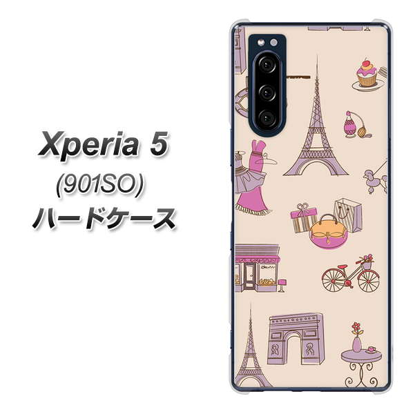 Xperia 5 901SO SoftBank 708 お気に入りのパリ ハードケース 背面印刷