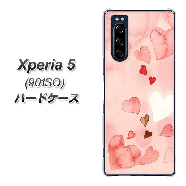 Xperia 5 901SO SoftBank 1125 ハートの和紙 ハードケース 背面印刷