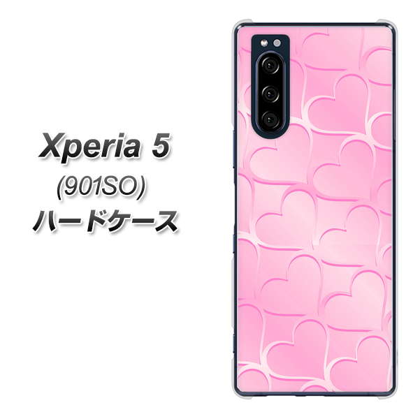 Xperia 5 901SO SoftBank 1342 かくれハート（ピンク） ハードケース 背面印刷