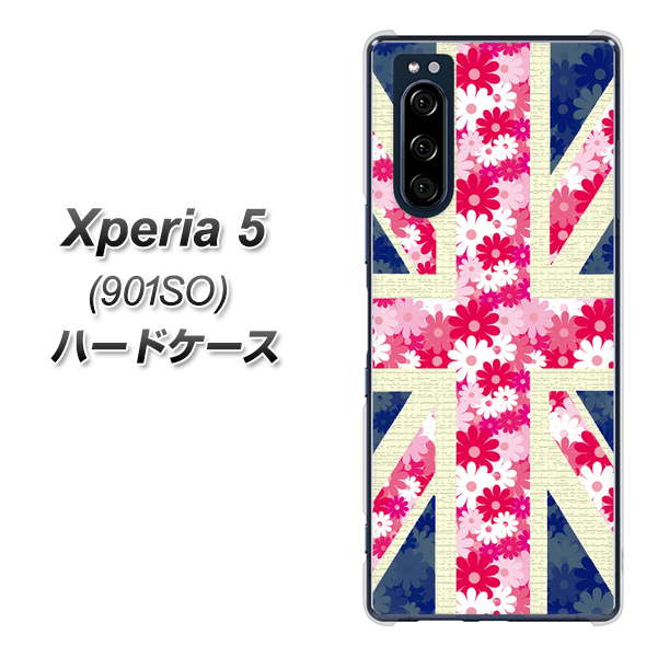 Xperia 5 901SO SoftBank EK894 ユニオンジャックフラワー ハードケース 背面印刷
