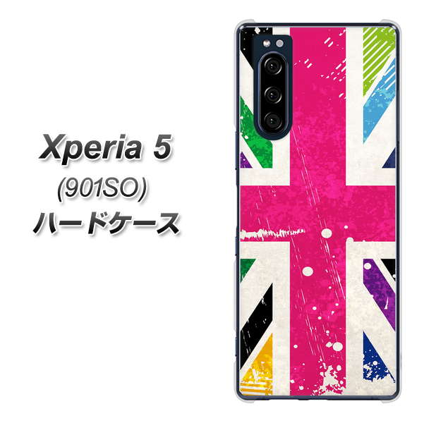Xperia 5 901SO SoftBank SC806 ユニオンジャック ピンクビンテージ ハードケース 背面印刷