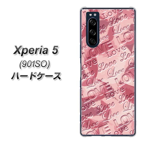 Xperia 5 901SO SoftBank SC844 フラワーヴェルニLOVE（ローズヴェルール） ハードケース 背面印刷