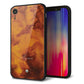 iPhone XR 名入れ スマホケース 強化ガラス 背面ガラス べっ甲風 スワロフスキー