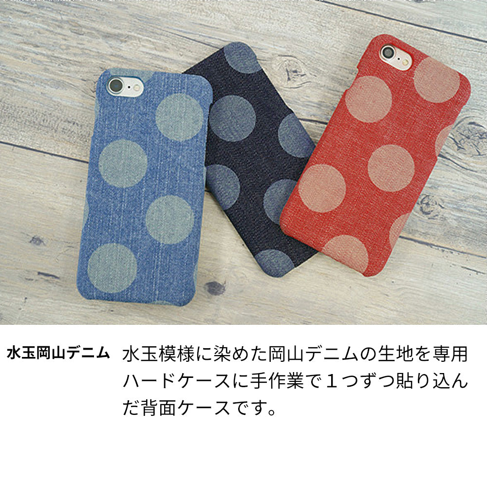AQUOS sense7 plus A208SH SoftBank 水玉岡山デニムまるっと全貼りハードケース