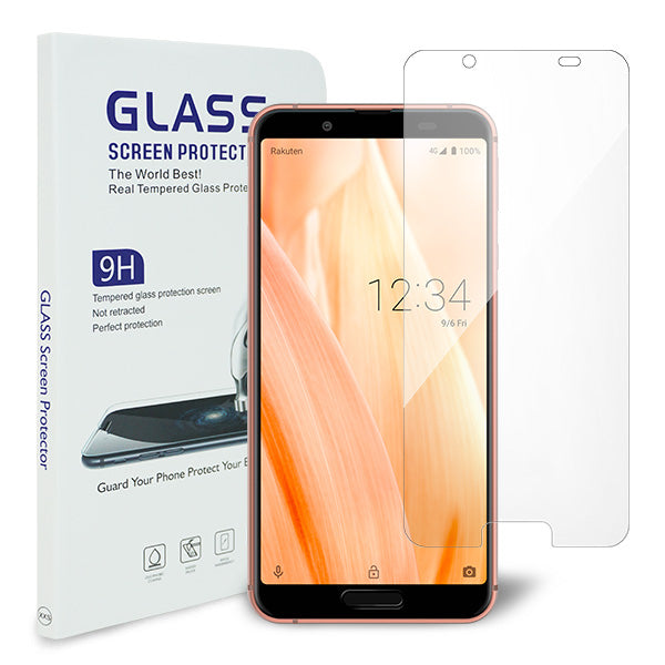AQUOS sense3 SH-02M docomo 強化ガラス液晶保護フィルム 0.5mm 表面硬度9H 衝撃吸収 指紋防止 防水