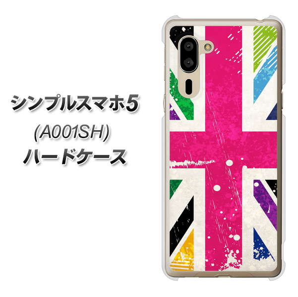 シンプルスマホ5 A001SH SoftBank SC806 ユニオンジャック ピンクビンテージ ハードケース 背面印刷