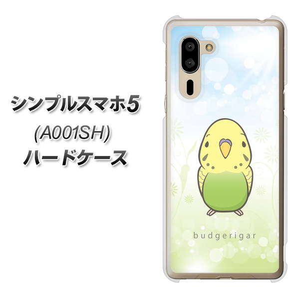 シンプルスマホ5 A001SH SoftBank SC838 セキセイインコ グリーン ハードケース 背面印刷