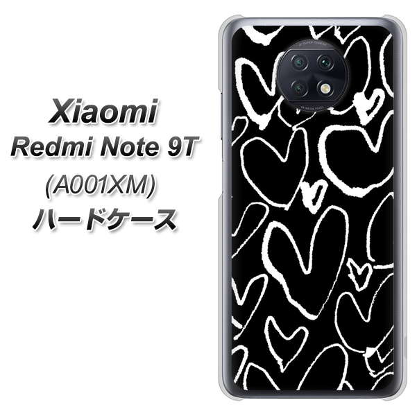 Redmi Note 9T 64GB SoftBank 1124 ハート BK＆WH ハードケース 背面印刷