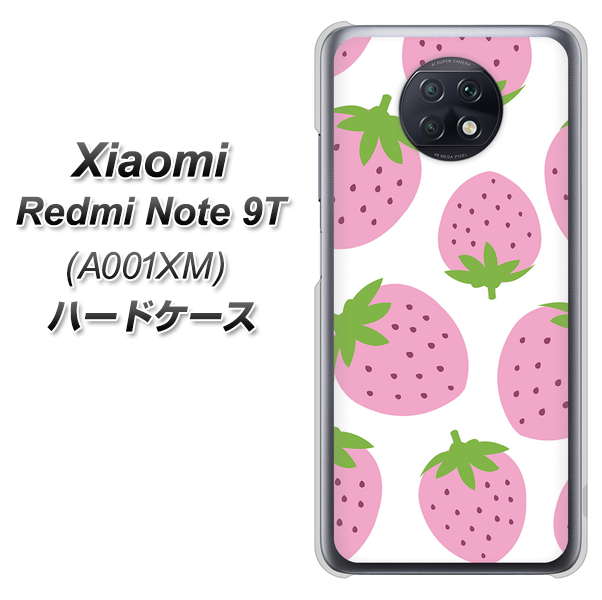 Redmi Note 9T 64GB SoftBank SC816 大きいイチゴ模様 ピンク ハードケース 背面印刷