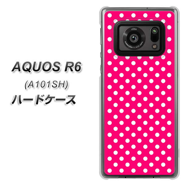 AQUOS R6 A101SH SoftBank 056 シンプル柄（水玉） ピンク ハードケース 背面印刷