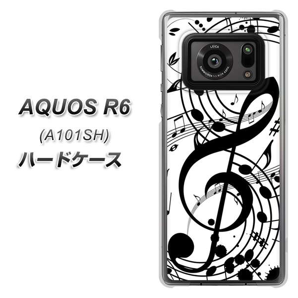AQUOS R6 A101SH SoftBank 260 あふれる音符 ハードケース 背面印刷