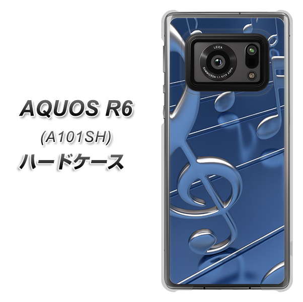 AQUOS R6 A101SH SoftBank 286 3D 音符 ハードケース 背面印刷