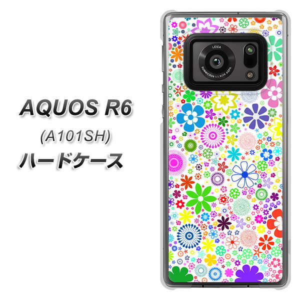 AQUOS R6 A101SH SoftBank 308 フラワーミックス ハードケース 背面印刷