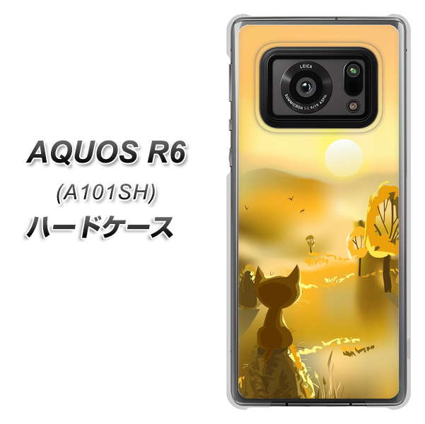 AQUOS R6 A101SH SoftBank 400 たそがれの猫 ハードケース 背面印刷