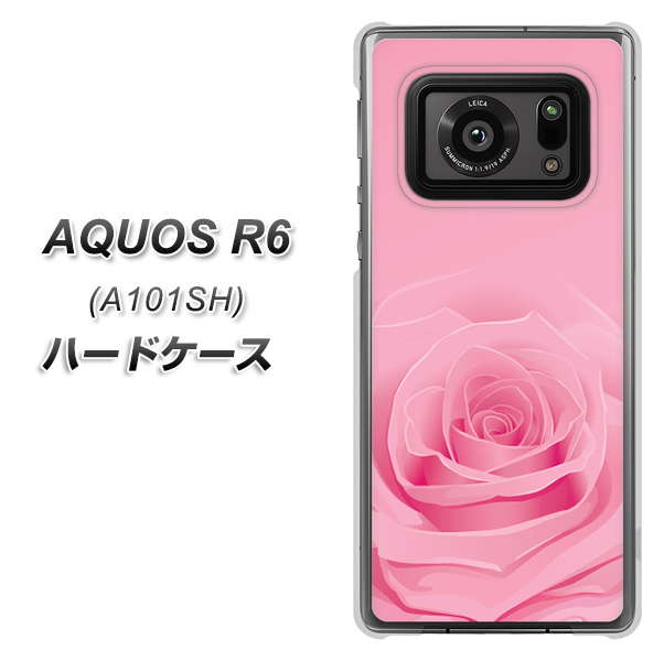 AQUOS R6 A101SH SoftBank 401 ピンクのバラ ハードケース 背面印刷