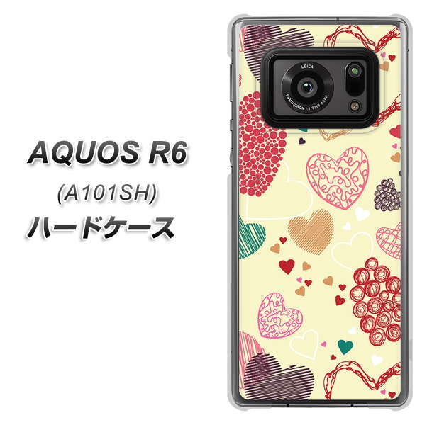 AQUOS R6 A101SH SoftBank 480 素朴なハート ハードケース 背面印刷