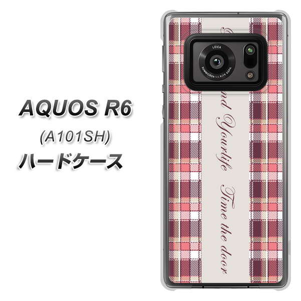 AQUOS R6 A101SH SoftBank 518 チェック柄besuty ハードケース 背面印刷