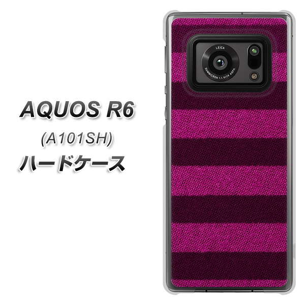 AQUOS R6 A101SH SoftBank 534 極太ボーダーPK&NV ハードケース 背面印刷