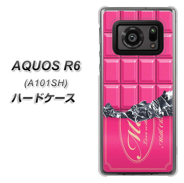 AQUOS R6 A101SH SoftBank 555 板チョコ－ストロベリー ハードケース 背面印刷