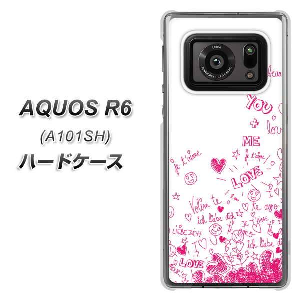 AQUOS R6 A101SH SoftBank 631 恋の落書き ハードケース 背面印刷