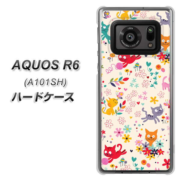 AQUOS R6 A101SH SoftBank 693 ネコのあそび場 ハードケース 背面印刷