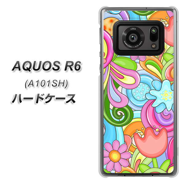AQUOS R6 A101SH SoftBank 713 ミラクルフラワー ハードケース 背面印刷