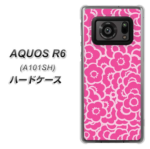 AQUOS R6 A101SH SoftBank 716 ピンクフラワー ハードケース 背面印刷