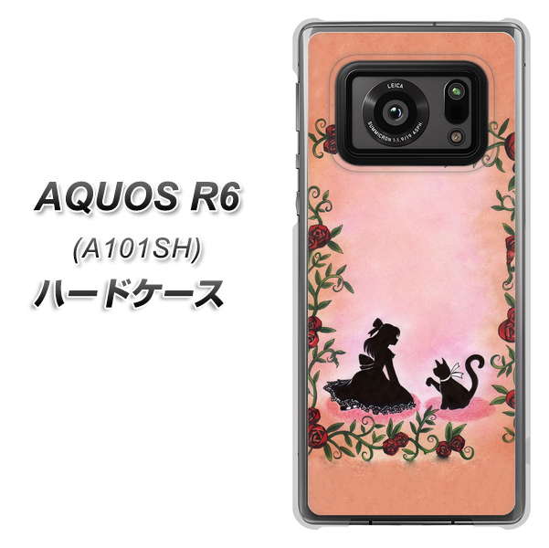AQUOS R6 A101SH SoftBank 1096 お姫様とネコ（カラー） ハードケース 背面印刷