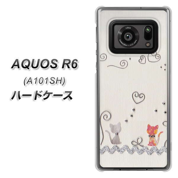 AQUOS R6 A101SH SoftBank 1103 クラフト写真ネコ ハードケース 背面印刷