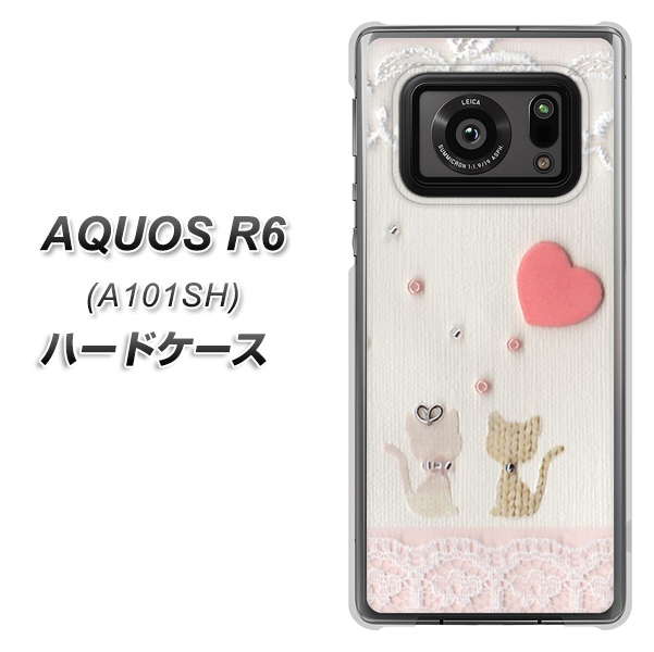 AQUOS R6 A101SH SoftBank 1104 クラフト写真ネコ（ハートM） ハードケース 背面印刷