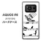 AQUOS R6 A101SH SoftBank 1112 音符とじゃれるネコ2 ハードケース 背面印刷