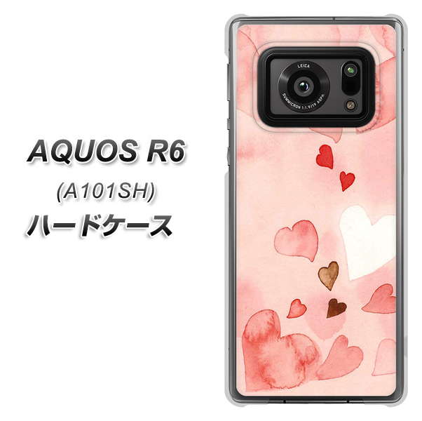 AQUOS R6 A101SH SoftBank 1125 ハートの和紙 ハードケース 背面印刷