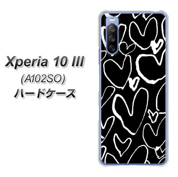 Xperia 10 III A102SO Y!mobile 1124 ハート BK＆WH ハードケース 背面印刷