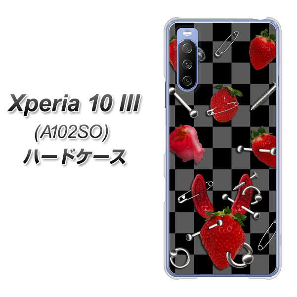 Xperia 10 III A102SO Y!mobile AG833 苺パンク（黒） ハードケース 背面印刷