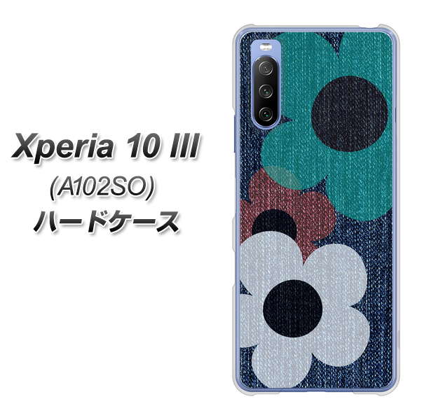Xperia 10 III A102SO Y!mobile EK869 ルーズフラワーinデニム風 ハードケース 背面印刷