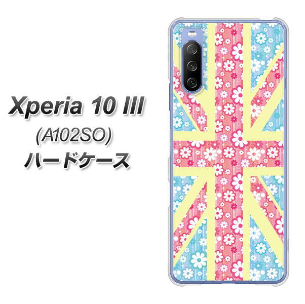 Xperia 10 III A102SO Y!mobile EK895 ユニオンジャックパステルフラワー ハードケース 背面印刷