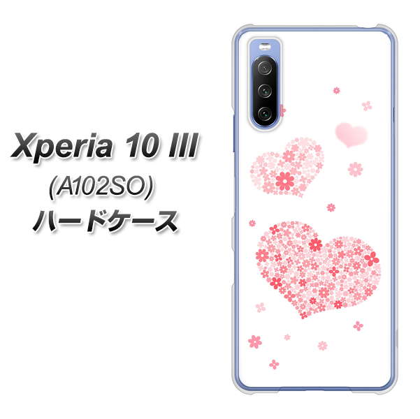 Xperia 10 III A102SO Y!mobile SC824 ピンクのハート ハードケース 背面印刷