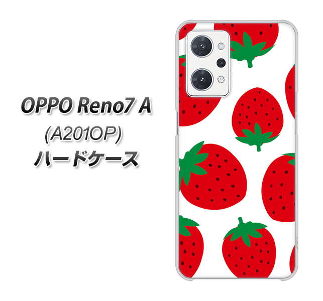 OPPO Reno7 A A201OP Y!mobile SC818 大きいイチゴ模様レッド ハードケース 背面印刷